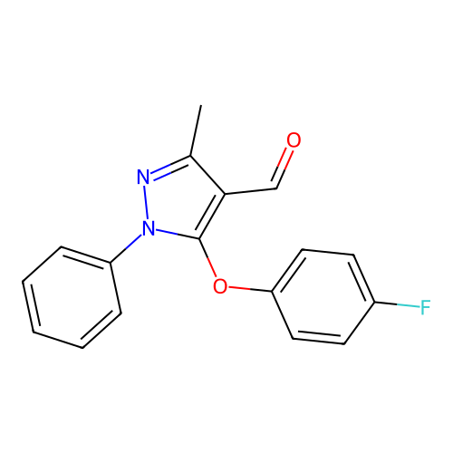 5-(4-fluorophenoxy)-3-methyl-1-phenyl-1H-pyrazole-4-carbaldehyde structure