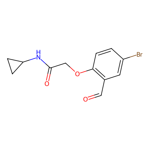 2-(4-bromo-2-formylphenoxy)-N-cyclopropylacetamide structure