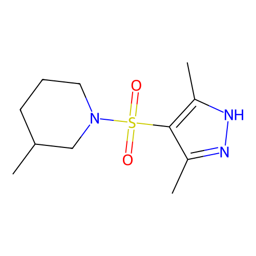 1-((3,5-Dimethyl-1H-pyrazol-4-yl)sulfonyl)-3-methylpiperidine structure