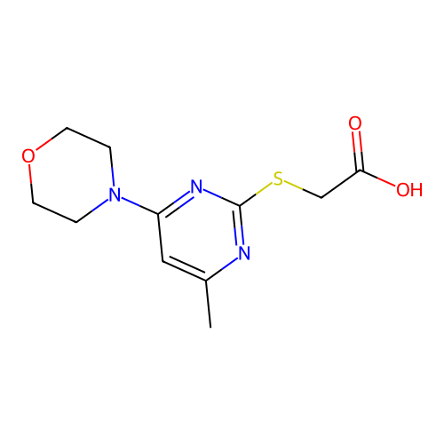 Acetic acid, ((4-methyl-6-(4-morpholinyl)-2-pyrimidinyl)thio)- structure