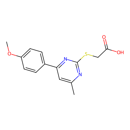 Acetic acid, [[4-(4-methoxyphenyl)-6-methyl-2-pyrimidinyl]thio]- structure