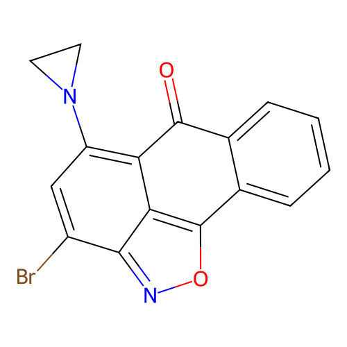 5-(1-aziridinyl)-3-bromo-6H-anthra[1,9-cd]isoxazol-6-one structure