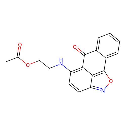 2-((6-oxo-6H-anthra[1,9-cd]isoxazol-5-yl)amino)ethyl acetate structure