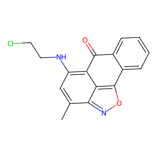 5-((2-chloroethyl)amino)-3-methyl-6H-anthra[1,9-cd]isoxazol-6-one structure