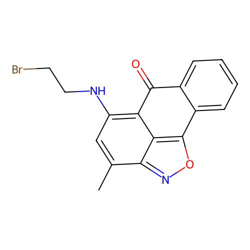 5-((2-bromoethyl)amino)-3-methyl-6H-anthra[1,9-cd]isoxazol-6-one structure