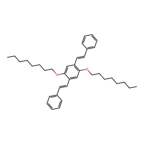 1,4-bis(octyloxy)-2,5-bis[(E)-2-phenylvinyl]benzene structure