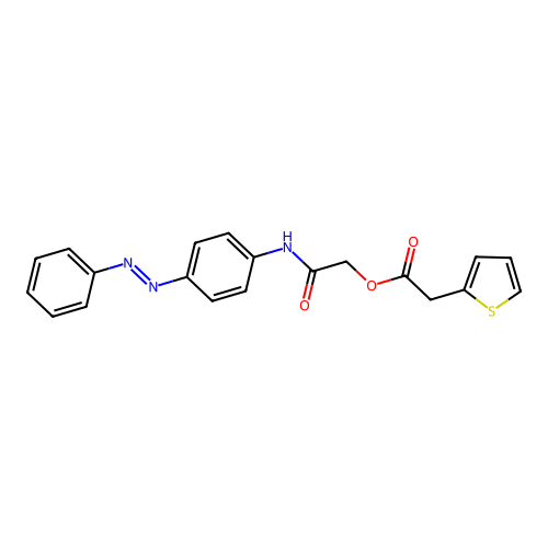 2-Thiopheneacetic acid, 2-oxo-2-[[4-(2-phenyldiazenyl)phenyl]amino]ethyl ester structure