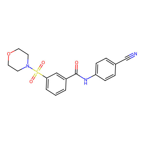 N-(4-cyanophenyl)-3-(morpholine-4-sulfonyl)benzamide structure