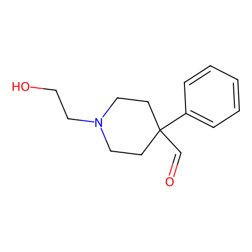 4-Piperidinecarboxaldehyde, 1-(2-hydroxyethyl)-4-phenyl- structure