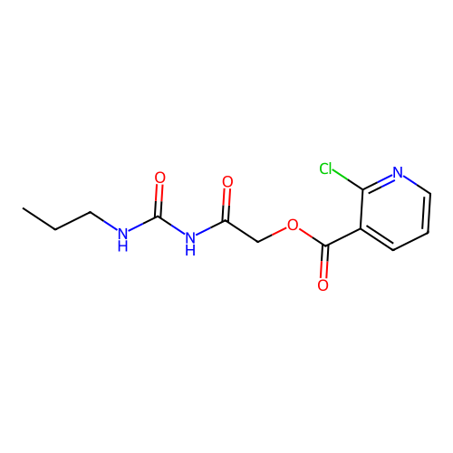2-Oxo-2-[(propylcarbamoyl)amino]ethyl 2-chloropyridine-3-carboxylate structure