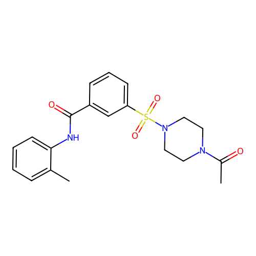 3-[(4-acetylpiperazin-1-yl)sulfonyl]-N-(2-methylphenyl)benzamide structure