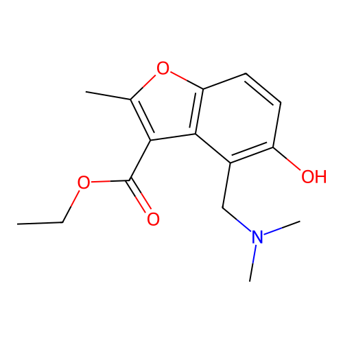 Ethyl 4-[(dimethylamino)methyl]-5-hydroxy-2-methyl-1-benzofuran-3-carboxylate structure