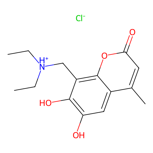 Coumarin, 8-((diethylamino)methyl)-6,7-dihydroxy-4-methyl-, hydrochloride structure