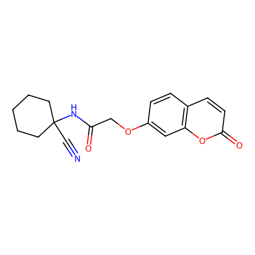N-(1-cyanocyclohexyl)-2-[(2-oxo-2H-chromen-7-yl)oxy]acetamide structure
