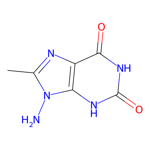9-amino-8-methyl-3H-purine-2,6-dione structure