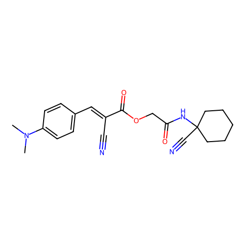 [(1-cyanocyclohexyl)carbamoyl]methyl 2-cyano-3-[4-(dimethylamino)phenyl]prop-2-enoate structure