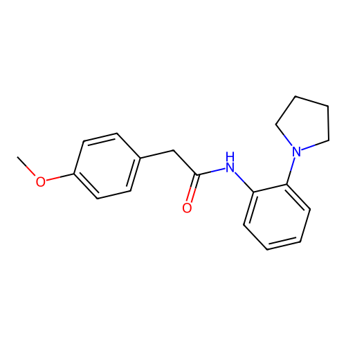 2-(4-methoxyphenyl)-N-[2-(pyrrolidin-1-yl)phenyl]acetamide structure