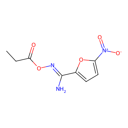 Hydroxylamine, N-((5-nitro-2-furyl)formimidoyl)-O-propionyl- structure