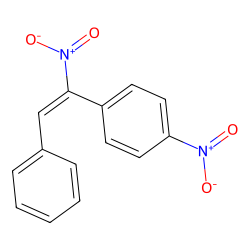 1-nitro-4-[(E)-1-nitro-2-phenylethenyl]benzene structure