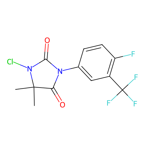 Hydantoin, 1-chloro-5,5-dimethyl-3-(alpha,alpha,alpha,4-tetrafluoro-m-tolyl)- structure