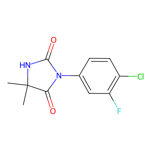Hydantoin, 3-(4-chloro-3-fluorophenyl)-5,5-dimethyl- structure