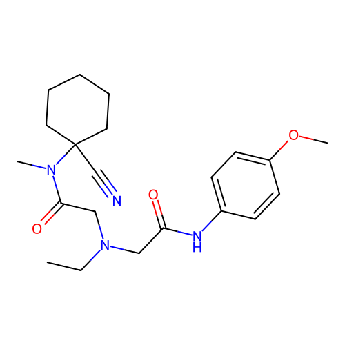 N-(1-cyanocyclohexyl)-2-[ethyl-[(4-methoxyphenyl)carbamoylmethyl]amino]-N-methyl-acetamide structure