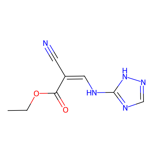 ethyl 2-cyano-3-(1H-1,2,4-triazol-5-ylamino)prop-2-enoate structure