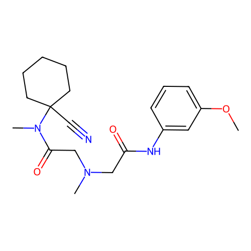 N-(1-cyanocyclohexyl)-2-[(3-methoxyphenyl)carbamoylmethyl-methyl-amino]-N-methyl-acetamide structure