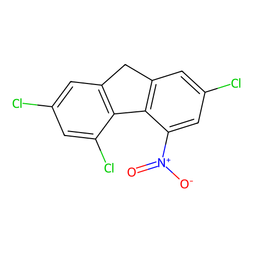 2,4,7-Trichloro-5-nitro-9h-fluorene structure