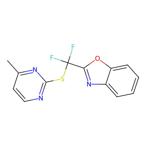 2-[difluoro-[(4-Methyl-Pyrimidinyl)-Thio]methyl]-Benzoxazole structure