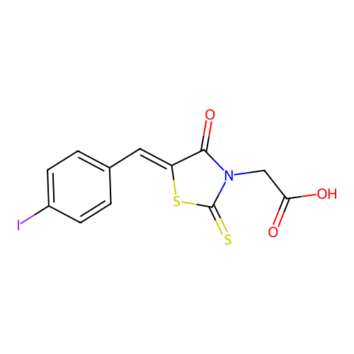 2-[(5Z)-5-[(4-iodophenyl)methylidene]-4-oxo-2-sulfanylidene- structure
