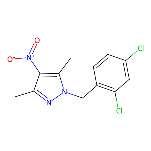 1-(2,4-dichlorobenzyl)-3,5-dimethyl-4-nitro-1H-pyrazole structure
