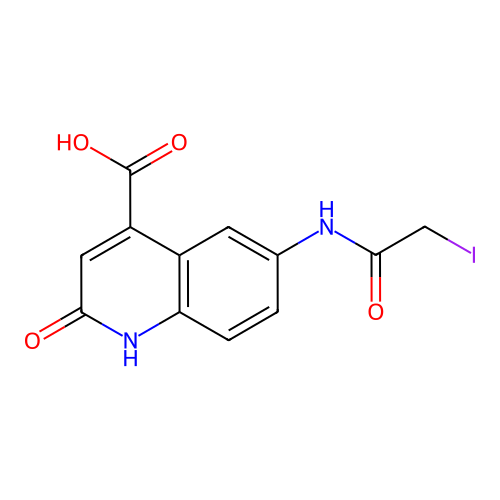 6-(2-Iodoacetamido)-2-oxo-1,2-dihydroquinoline-4-carboxylic acid structure