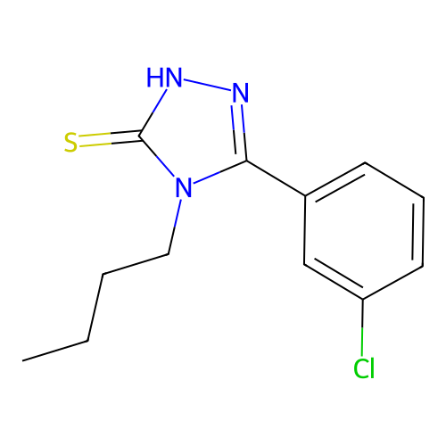 4-Butyl-5-(3-chlorophenyl)-4H-1,2,4-triazol-3-ylhydrosulfide structure