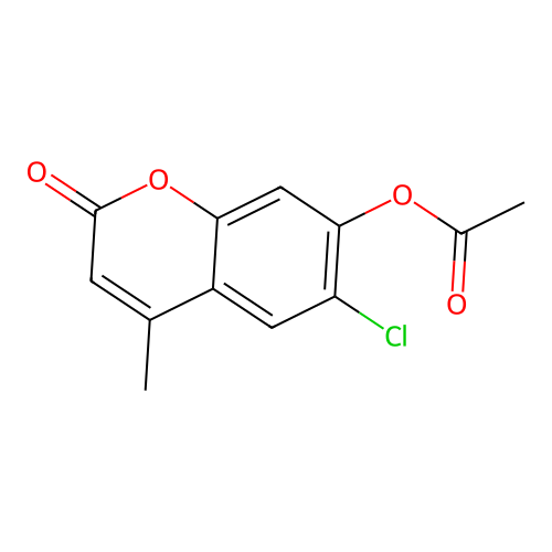 6-chloro-4-methyl-2-oxo-2H-chromen-7-yl acetate structure