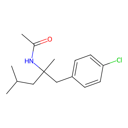 N-[1-(4-chlorophenyl)-2,4-dimethylpentan-2-yl]acetamide structure