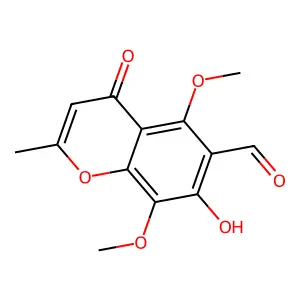 7-Hydroxy-5,8-dimethoxy-2-methyl-4-oxochromene-6-carbaldehyde structure