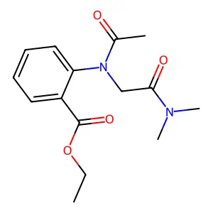 Anthranilic acid, N-acetyl-N-(dimethylcarbamoylmethyl)-, ethyl ester structure