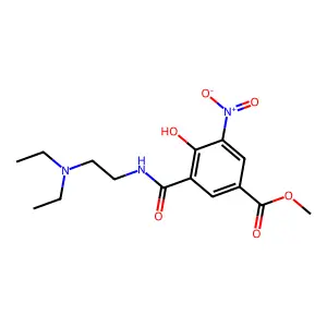 Isophthalamic acid, N-(2-(diethylamino)ethyl)-6-hydroxy-5-nitro-, methyl ester structure