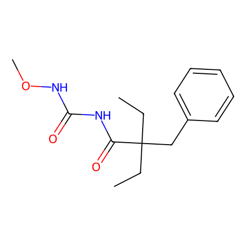 2-苄基-2-乙基-N-(甲氧基氨基甲酰基)丁酰胺 structure