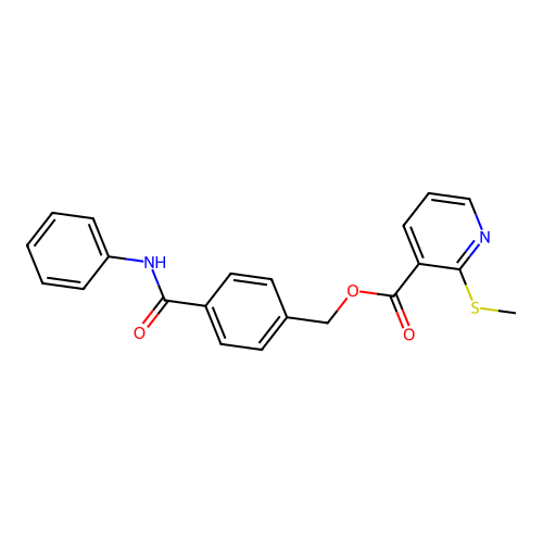 [4-(Phenylcarbamoyl)phenyl]methyl 2-(methylsulfanyl)pyridine-3-carboxylate structure