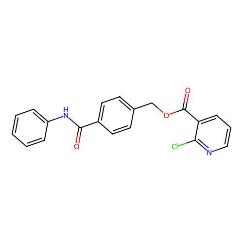 [4-(Phenylcarbamoyl)phenyl]methyl 2-chloropyridine-3-carboxylate structure