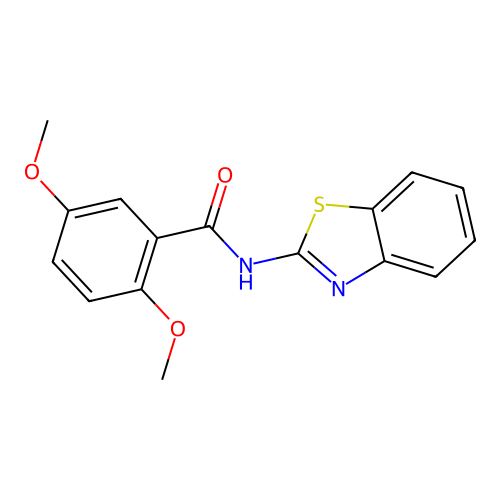 N-(1,3-benzothiazol-2-yl)-2,5-dimethoxybenzamide structure