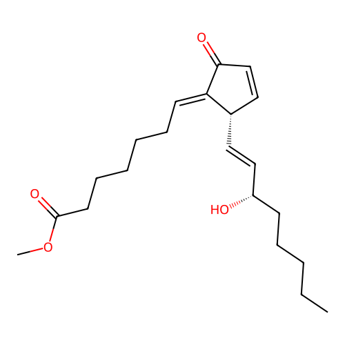 9-Oxo-15-hydroxy-delta 7,10,13-prostatrienoic acid methyl ester structure