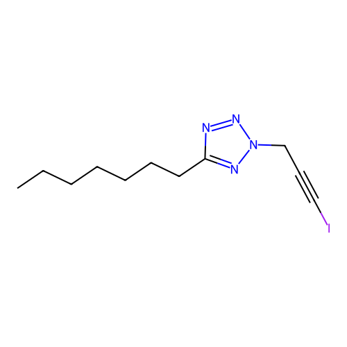 5-Heptyl-2-(3-iodoprop-2-ynyl)tetrazole structure
