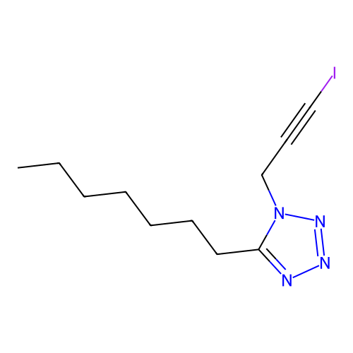 5-Heptyl-1-(3-iodoprop-2-ynyl)tetrazole structure