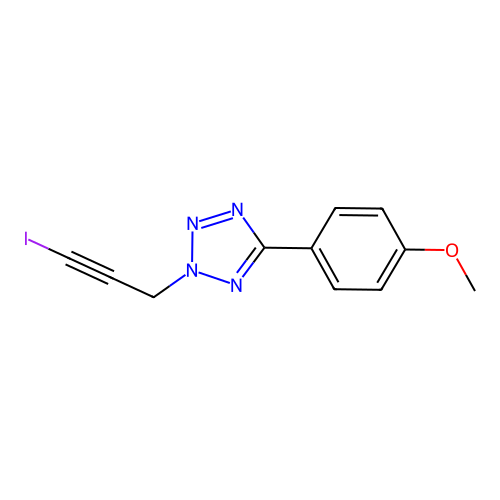 2-(3-Iodoprop-2-ynyl)-5-(4-methoxyphenyl)tetrazole structure