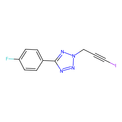 5-(4-Fluorophenyl)-2-(3-iodoprop-2-ynyl)tetrazole structure