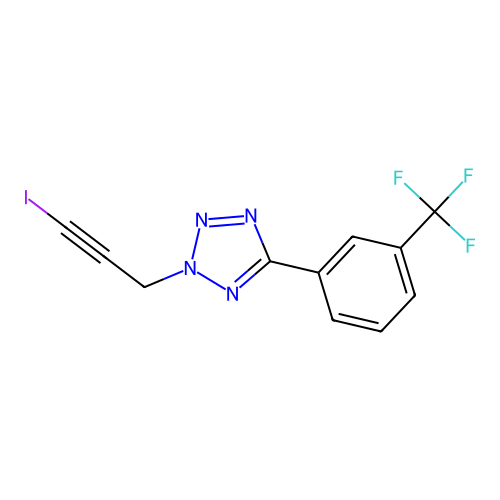 2-(3-Iodoprop-2-ynyl)-5-[3-(trifluoromethyl)phenyl]tetrazole structure
