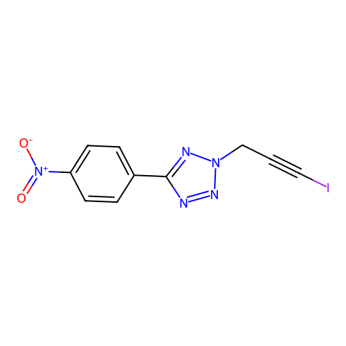 2-(3-Iodoprop-2-ynyl)-5-(4-nitrophenyl)tetrazole structure
